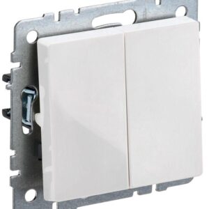 Выключатель проходной 2-кл. СП BRITE ВС10-2-6-БрБ 10А бел. IEK BR-V22-0-10-K01 оптом купить цена