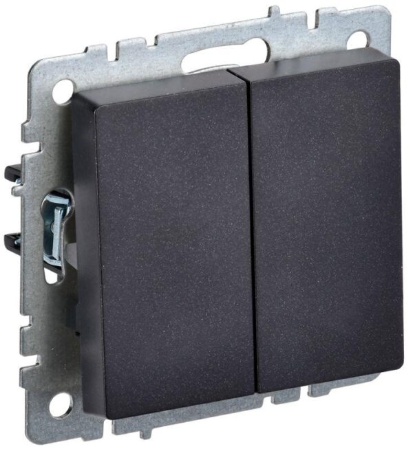 Выключатель проходной 2-кл. СП BRITE ВС10-2-6-БрЧ 10А черн. IEK BR-V22-0-10-K02 оптом купить цена