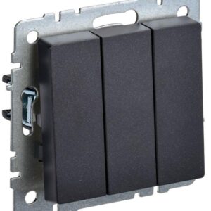 Выключатель 3-кл. СП BRITE ВС10-3-0-БрЧ 10А черн. IEK BR-V30-0-10-K02 оптом купить цена