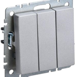 Выключатель 3-кл. СП BRITE ВС10-3-0-БрА 10А алюм. IEK BR-V30-0-10-K47 оптом купить цена