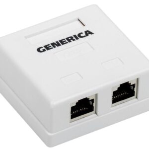 Розетка компьютерная 2-м ОП RJ45 кат.5E FTP GENERICA CS2-1C5EF-22-G оптом купить цена