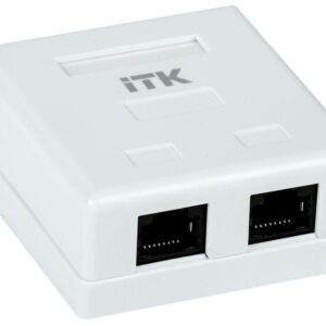 Розетка компьютерная 2-м ОП RJ45 кат.5E UTP ITK CS2-1C5EU-22 оптом купить цена
