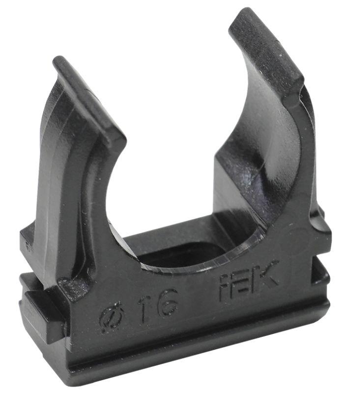 Держатель для труб (клипса) CF16 с защелкой черн. IEK CTA10D-CF16-K02-100 купить оптом выгодно Держатель для труб (клипса) CF16 с защелкой черн. IEK CTA10D-CF16-K02-100 оптом купить цена