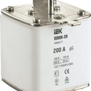 Вставка плавкая ППНИ-39 200А габарит 3 IEK DPP50-200 оптом купить цена