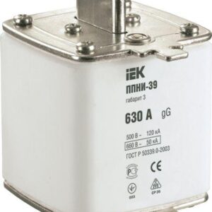 Вставка плавкая ППНИ-39 630А габарит 3 IEK DPP50-630 оптом купить цена