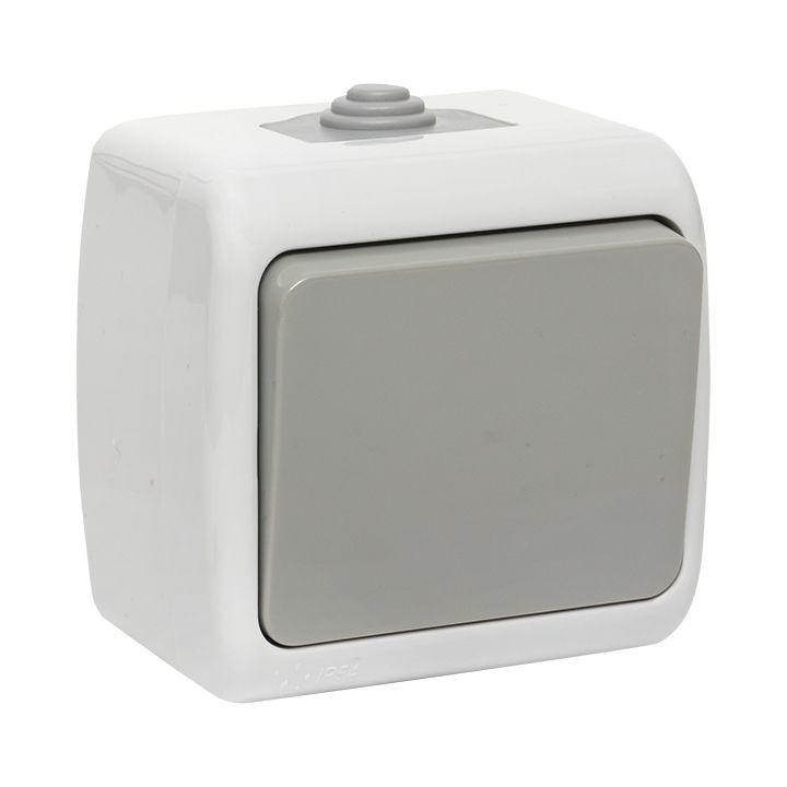 Выключатель 1-кл. ОП Мурманск 10А IP54 сер. EKF EFV10-021-30-54 купить оптом выгодно Выключатель 1-кл. ОП Мурманск 10А IP54 сер. EKF EFV10-021-30-54 оптом купить цена