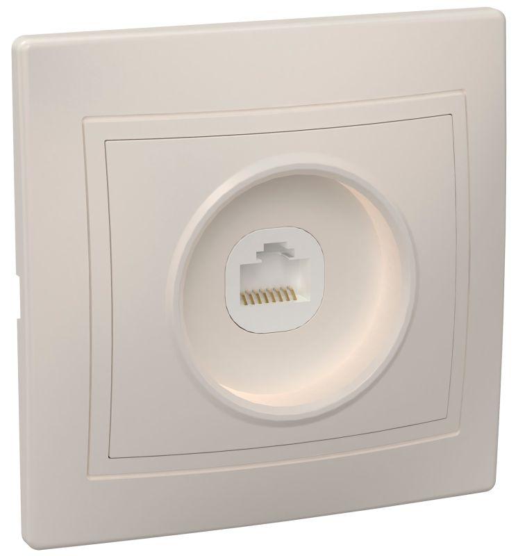 Розетка компьютерная 1-м СП Кварта РК10-ККм IP20 крем. IEK EKK10-K33-DM купить оптом выгодно Розетка компьютерная 1-м СП Кварта РК10-ККм IP20 крем. IEK EKK10-K33-DM оптом купить цена