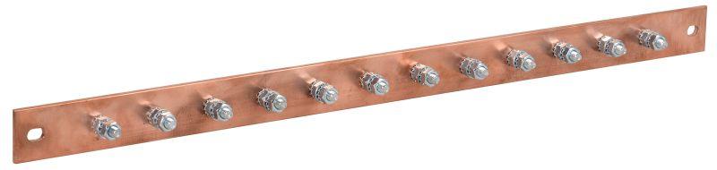 Шина заземления 483х25x3мм медь ШМТ М1 12 точек подключ. М6 ITK ER-12-325-M1 купить оптом выгодно Шина заземления 483х25x3мм медь ШМТ М1 12 точек подключ. М6 ITK ER-12-325-M1 оптом купить цена