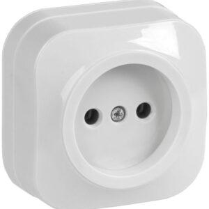 Розетка 1-м ОП GLORY РС20-2-ХБ 10А без заземл. бел. IEK ERH10-K01-10 оптом купить цена