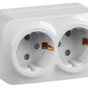 Розетка 2-м ОП GLORY РСш22-3-ХБ 16А с заземл. защ. шторки бел. IEK ERH24-K01-16 оптом купить цена