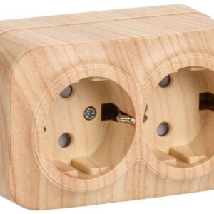 Розетка 2-м ОП GLORY РСш22-3-ХС 16А с заземл. защ. шторки сосна IEK ERH24-K34-16 оптом купить цена