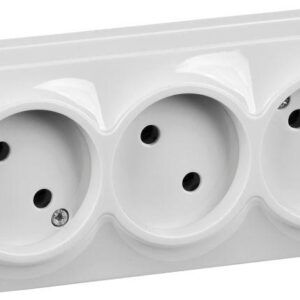 Розетка 3-м ОП GLORY РС23-2-ХБ 10А без заземл. бел. IEK ERH30-K01-10 оптом купить цена