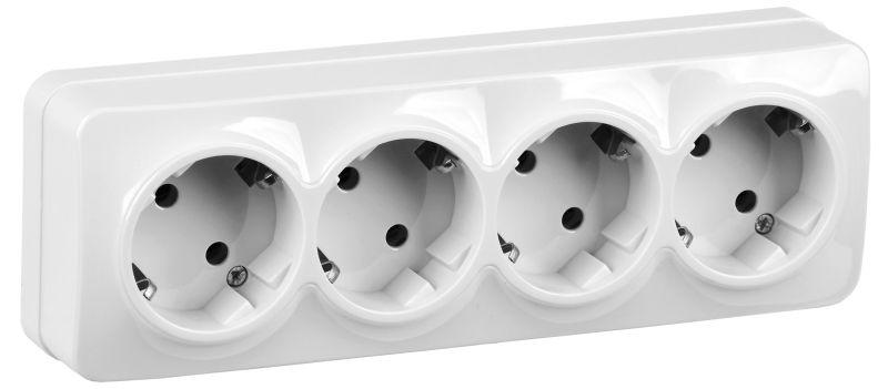 Розетка 4-м ОП GLORY РС24-3-ХБ 16А с заземл. бел. IEK ERH41-K01-16 купить оптом выгодно Розетка 4-м ОП GLORY РС24-3-ХБ 16А с заземл. бел. IEK ERH41-K01-16 оптом купить цена