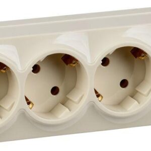 Розетка 4-м ОП GLORY РС24-3-ХК 16А с заземл. крем. IEK ERH41-K33-16 оптом купить цена