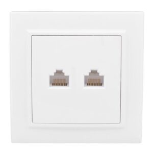 Розетка компьютерная + телефонная 2-м СП Минск RJ45 + Phone бел. Basic EKF ERK00-135-10 оптом купить цена