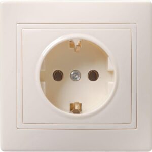 Розетка 1-м СП Кварта РС10-3-ККм 16А IP20 с заземл. без защ. шторок крем. IEK ERK14-K33-16-DM оптом купить цена