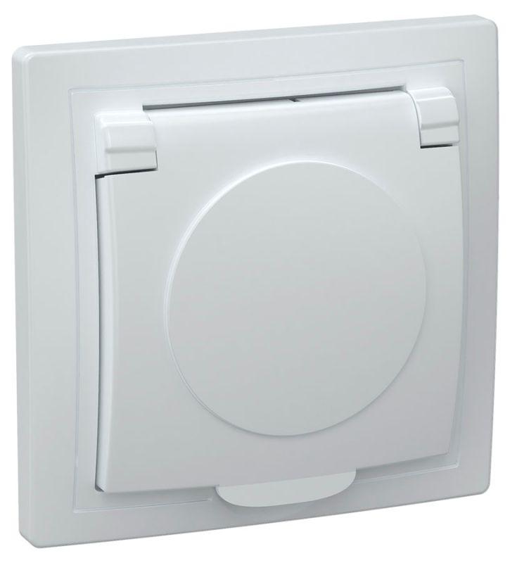 Розетка 1-м СП Кварта РСб10-3-КБ 16А IP20 с заземл. с крышкой бел. IEK ERK15-K01-16-DM купить оптом выгодно Розетка 1-м СП Кварта РСб10-3-КБ 16А IP20 с заземл. с крышкой бел. IEK ERK15-K01-16-DM оптом купить цена