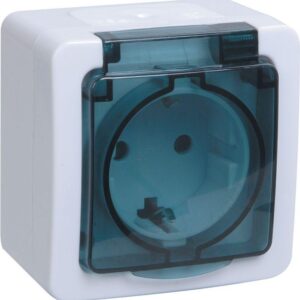 Розетка 1-м ОП Гермес Plus РСб20-3-ГПБд 16А IP54 с заземл. с дым. крышкой бел. IEK ERMP12-K03-16-54-EC оптом купить цена