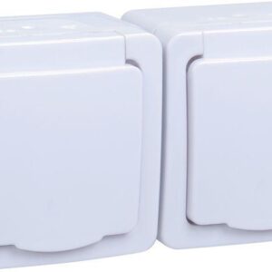 Розетка 2-м ОП Гермес Plus РСб22-3-ГПБб 16А IP54 с заземл. с крышкой бел. IEK ERMP22-K01-16-54-EC оптом купить цена