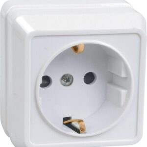 Розетка 1-м ОП Октава РС20-3-ОБ 16А IP20 с заземл. бел. IEK ERO11-K01-16-DC оптом купить цена