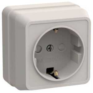 Розетка 1-м ОП Октава РСш20-3-ОКм 16А IP20 с заземл. защ. шторки крем. IEK ERO14-K33-16-DC оптом купить цена