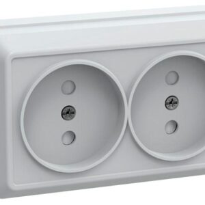 Розетка 2-м ОП Октава РСш22-2-ОБ 10А IP20 без заземл. защ. шторки бел. IEK ERO23-K01-10-DC оптом купить цена