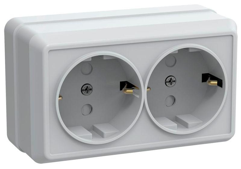 Розетка 2-м ОП Октава РСш22-3-ОБ 16А IP20 с заземл. защ. шторки бел. IEK ERO24-K01-16-DC купить оптом выгодно Розетка 2-м ОП Октава РСш22-3-ОБ 16А IP20 с заземл. защ. шторки бел. IEK ERO24-K01-16-DC оптом купить цена