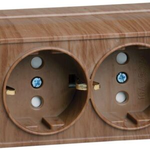 Розетка 2-м ОП Октава РСш22-3-ОД 16А IP20 с заземл. защ. шторки дуб IEK ERO24-K04-16-DC оптом купить цена