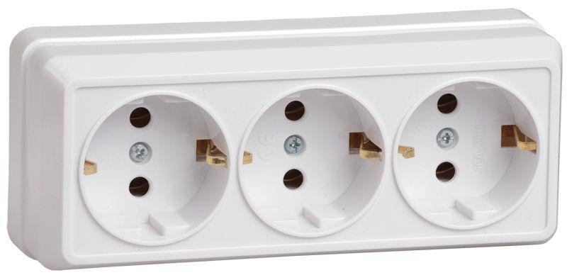 Розетка 3-м ОП Октава РС23-3-ОБ 16А IP20 с заземл. бел. IEK ERO31-K01-16-DC купить оптом выгодно Розетка 3-м ОП Октава РС23-3-ОБ 16А IP20 с заземл. бел. IEK ERO31-K01-16-DC оптом купить цена