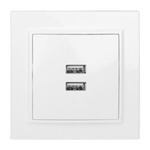 Розетка USB 2-м СП Минск 2.1А бел. EKF ERR-2USB-100 оптом купить цена