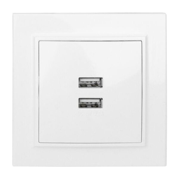 Розетка USB 2-м СП Минск 2.1А бел. EKF ERR-2USB-100 оптом купить цена