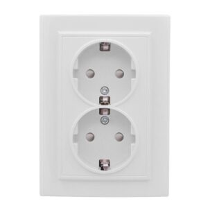 Розетка 2-м СП Минск 16А IP20 с заземл. защ. шторки бел. Basic EKF ERR16-128-100 оптом купить цена