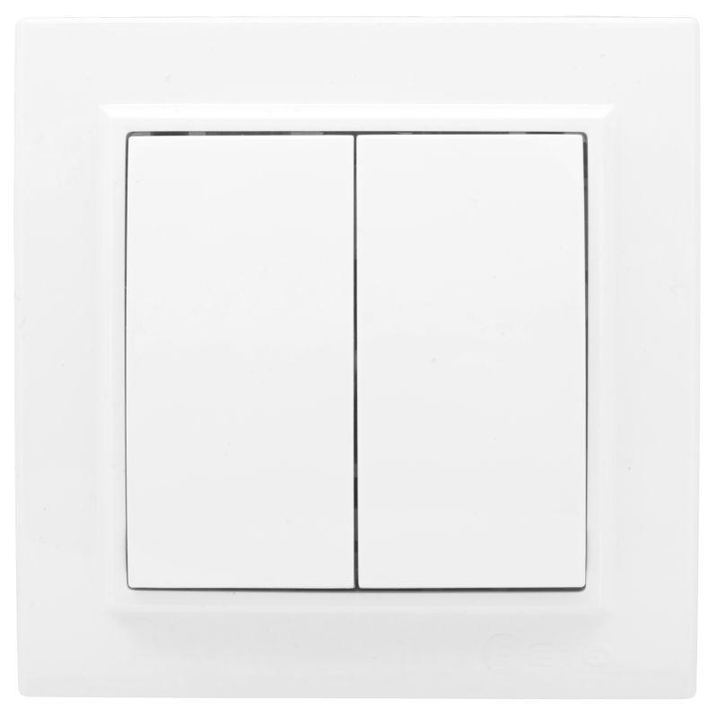 Выключатель 2-кл. СП Минск 10А IP20 бел. Basic EKF ERV10-023-10 купить оптом выгодно Выключатель 2-кл. СП Минск 10А IP20 бел. Basic EKF ERV10-023-10 оптом купить цена