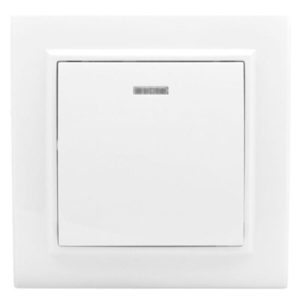 Выключатель 1-кл. СП Минск 10А IP20 с индикатором бел. Basic EKF ERV10-121-10 оптом купить цена