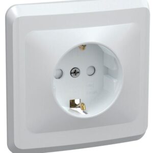 Розетка 1-м СП Вега РСш10-3-ВБ с заземл. контактом и защ. штор 16А бел. IEK ERV14-K01-16-DM оптом купить цена