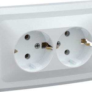 Розетка 2-м СП Вега РС12-3-ВБ с заземл. контактом без защ. шторок 16А бел. IEK ERV21-K01-16-DM оптом купить цена