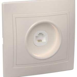 Розетка телефонная 1-м СП Кварта РТ10-ККм IP20 крем. IEK ETK10-K33-DM оптом купить цена