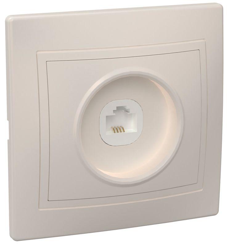 Розетка телефонная 1-м СП Кварта РТ10-ККм IP20 крем. IEK ETK10-K33-DM купить оптом выгодно Розетка телефонная 1-м СП Кварта РТ10-ККм IP20 крем. IEK ETK10-K33-DM оптом купить цена