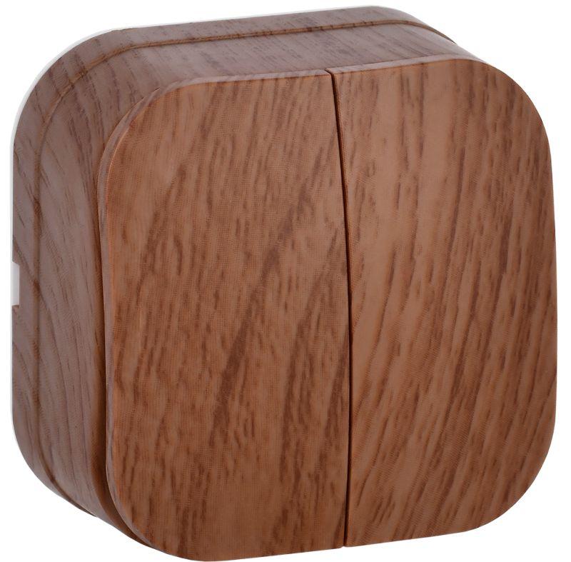 Выключатель 2-кл. ОП GLORY 10А ВС20-2-0-ХД дуб IEK EVH20-K24-10 купить оптом выгодно Выключатель 2-кл. ОП GLORY 10А ВС20-2-0-ХД дуб IEK EVH20-K24-10 оптом купить цена