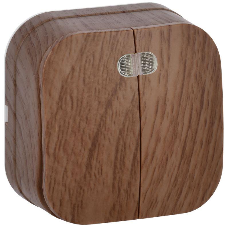 Выключатель 2-кл. ОП GLORY 10А ВС20-2-1-ХД с индикацией дуб IEK EVH21-K24-10 купить оптом выгодно Выключатель 2-кл. ОП GLORY 10А ВС20-2-1-ХД с индикацией дуб IEK EVH21-K24-10 оптом купить цена