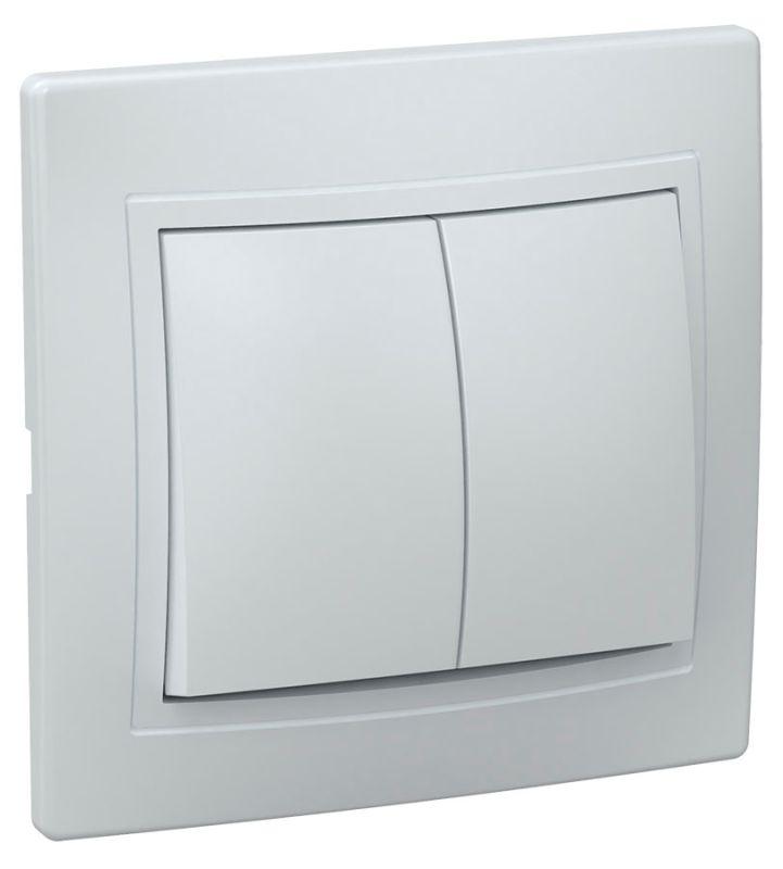 Выключатель 2-кл. СП Кварта 10А IP20 ВС10-2-0-КБ бел. IEK EVK20-K01-10-DM купить оптом выгодно Выключатель 2-кл. СП Кварта 10А IP20 ВС10-2-0-КБ бел. IEK EVK20-K01-10-DM оптом купить цена