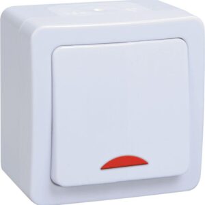Выключатель 1-кл. ОП Гермес Plus 10А IP54 ВС20-1-1-ГПБ с индикацией цвет клавиши: бел. бел. IEK EVMP11-K01-10-54-EC оптом купить цена