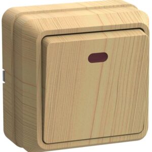 Выключатель 1-кл. ОП Октава 10А IP20 ВС20-1-1-ОС с индикацией сосна IEK EVO11-K03-10-DC оптом купить цена