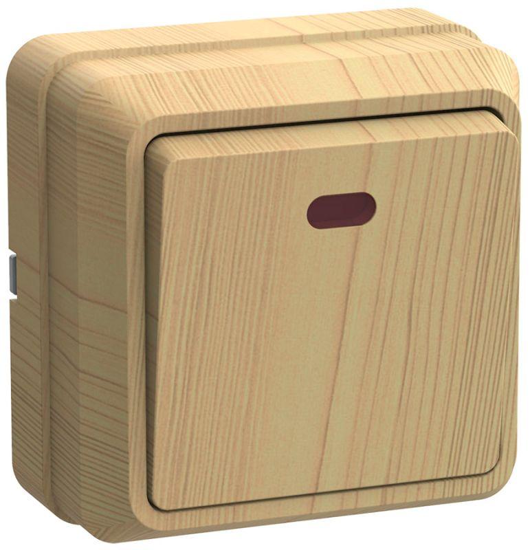 Выключатель 1-кл. ОП Октава 10А IP20 ВС20-1-1-ОС с индикацией сосна IEK EVO11-K03-10-DC купить оптом выгодно Выключатель 1-кл. ОП Октава 10А IP20 ВС20-1-1-ОС с индикацией сосна IEK EVO11-K03-10-DC оптом купить цена