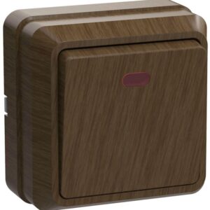 Выключатель 1-кл. ОП Октава 10А IP20 ВС20-1-1-ОД с индикацией дуб IEK EVO11-K04-10-DC оптом купить цена