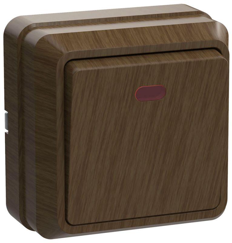 Выключатель 1-кл. ОП Октава 10А IP20 ВС20-1-1-ОД с индикацией дуб IEK EVO11-K04-10-DC купить оптом выгодно Выключатель 1-кл. ОП Октава 10А IP20 ВС20-1-1-ОД с индикацией дуб IEK EVO11-K04-10-DC оптом купить цена