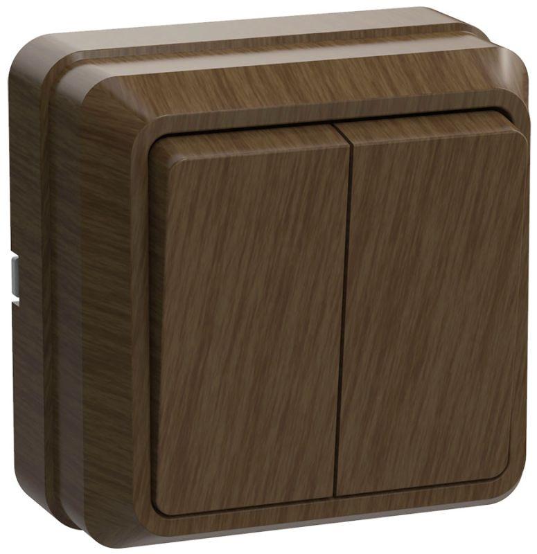 Выключатель 2-кл. ОП Октава 10А IP20 ВС20-2-0-ОД дуб IEK EVO20-K04-10-DC купить оптом выгодно Выключатель 2-кл. ОП Октава 10А IP20 ВС20-2-0-ОД дуб IEK EVO20-K04-10-DC оптом купить цена