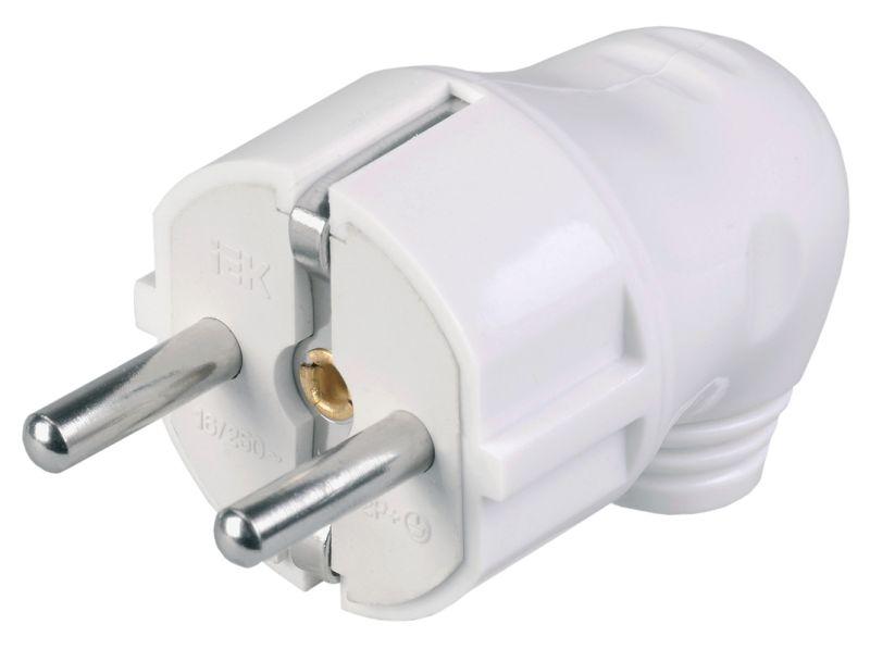 Вилка угловая ВПу11-01-Ст разборная с заземл. 16А бел. IEK EVP11-16-01-K01 купить оптом выгодно Вилка угловая ВПу11-01-Ст разборная с заземл. 16А бел. IEK EVP11-16-01-K01 оптом купить цена