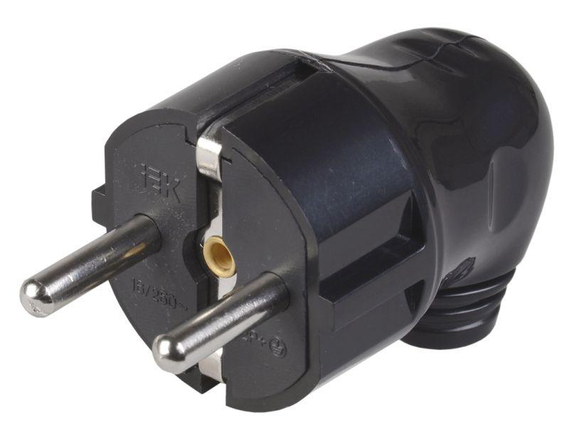 Вилка угловая ВПу11-02-Ст разборная с заземл. 16А черн. IEK EVP11-16-01-K02 купить оптом выгодно Вилка угловая ВПу11-02-Ст разборная с заземл. 16А черн. IEK EVP11-16-01-K02 оптом купить цена