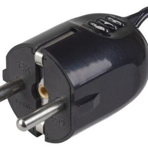 Вилка угловая ВПу12-02-Ст разборная с заземл. с кольцом 16А черн. IEK EVP12-16-01-K02 оптом купить цена